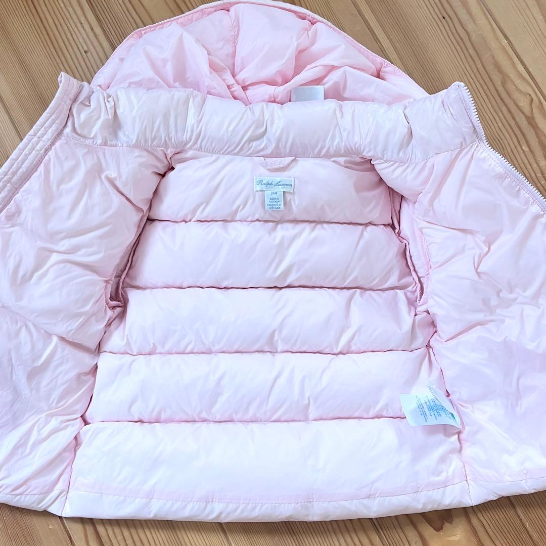 ラルフローレン ベビー スノーウェア 上下セット ピンク フード付 防寒 24M