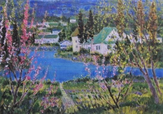 垣内カツアキ、『花咲く池畔（シリーズ日本の風景を謳う）』