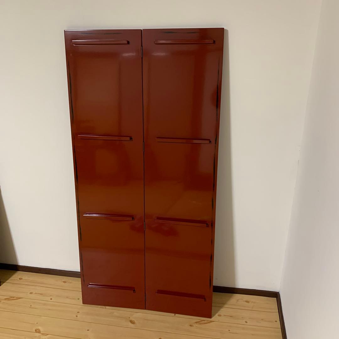 根来塗 コーナーラック 和風 民芸品 和室 飾り台 旅館 和モダン 朱色