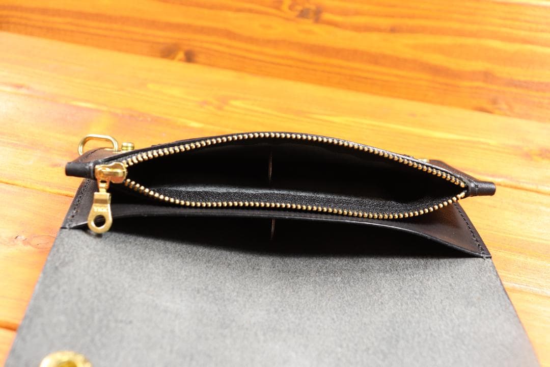 ロングトラッカーウォレット　真鍮　栃木レザー