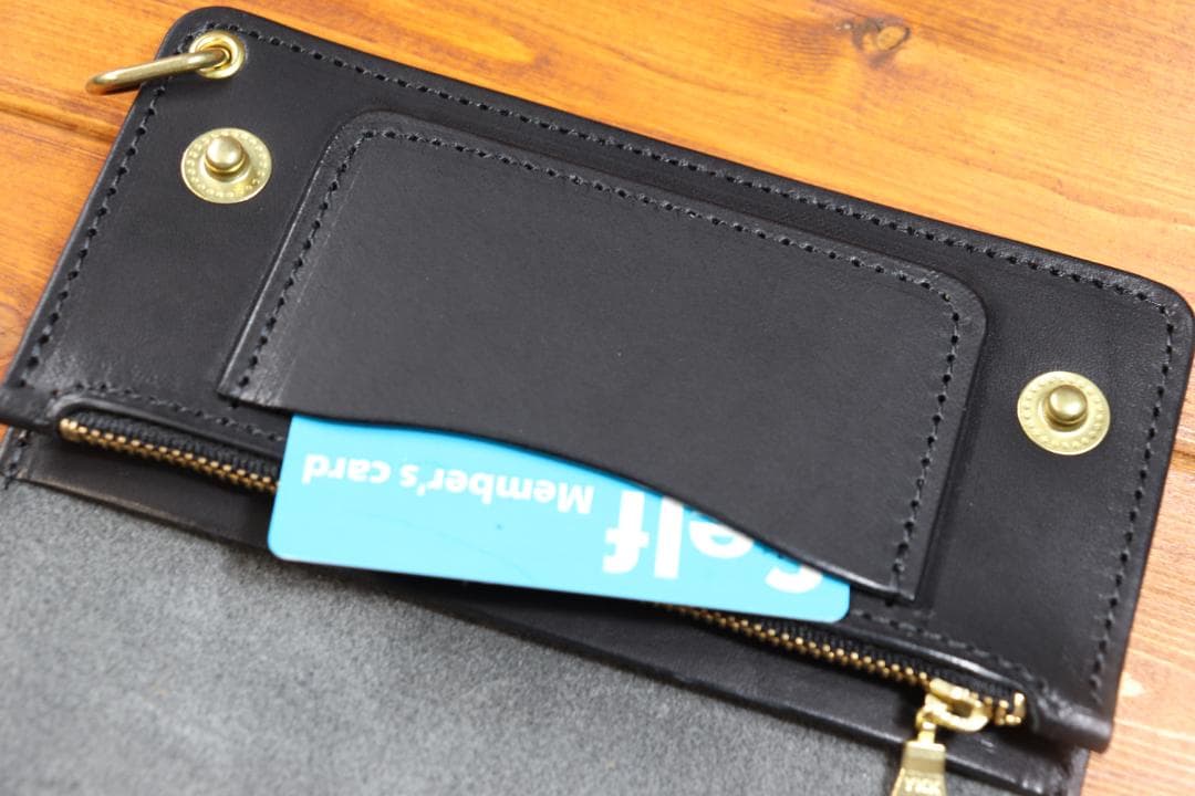 ロングトラッカーウォレット　真鍮　栃木レザー