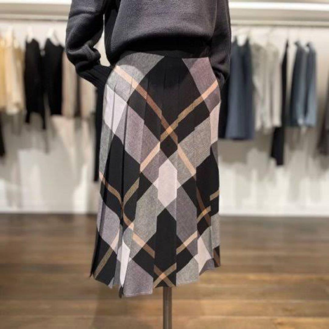 MARGARET HOWELL 22SS ラージチェックプリーツスカート Ⅱ