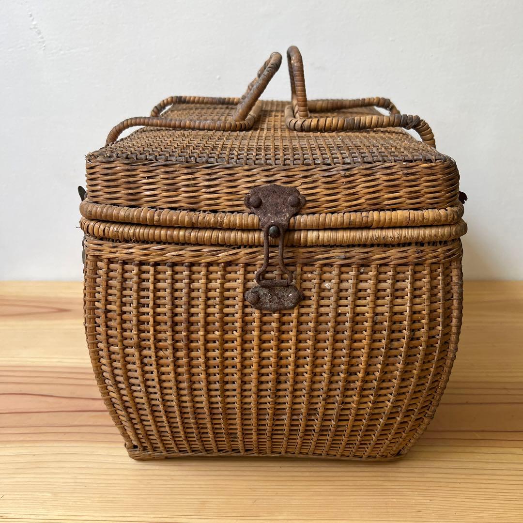 ラタン ピクニックバスケット アンティーク