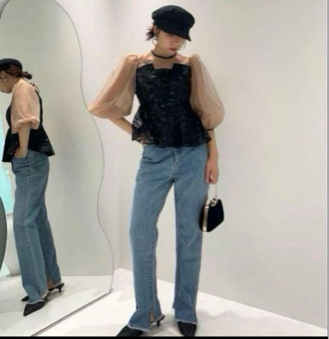 豆侍(土日も発送します)様専用Leja レジャ シアーパフスリーブペプラム