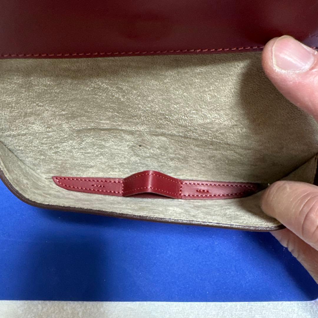 ソメスサドル　レザー製 赤 メガネケース