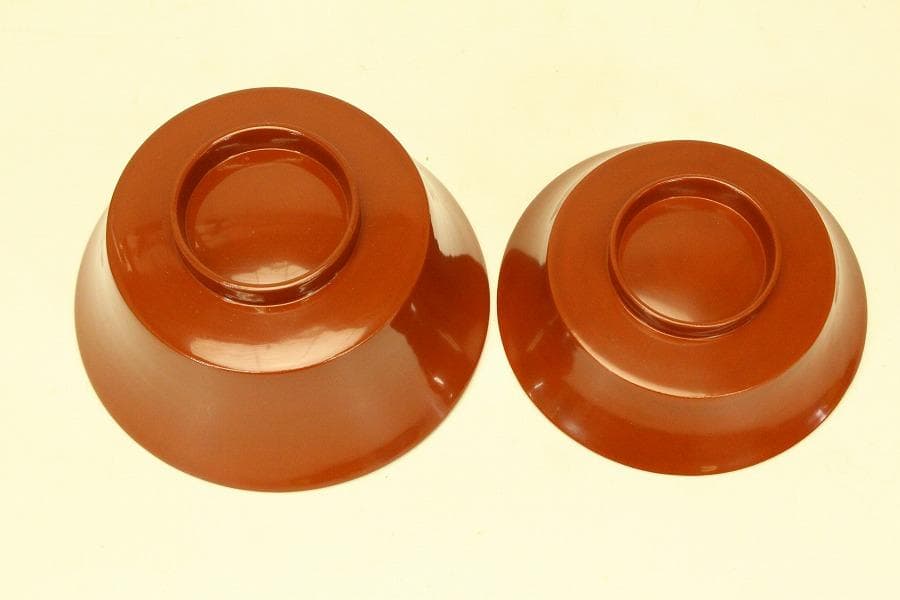 輪島塗 朱漆 沈金黒 風景蓋 八客(ZE460)