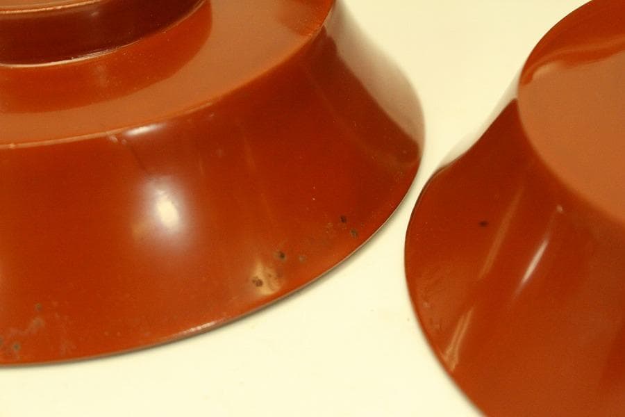 輪島塗 朱漆 沈金黒 風景蓋 八客(ZE460)