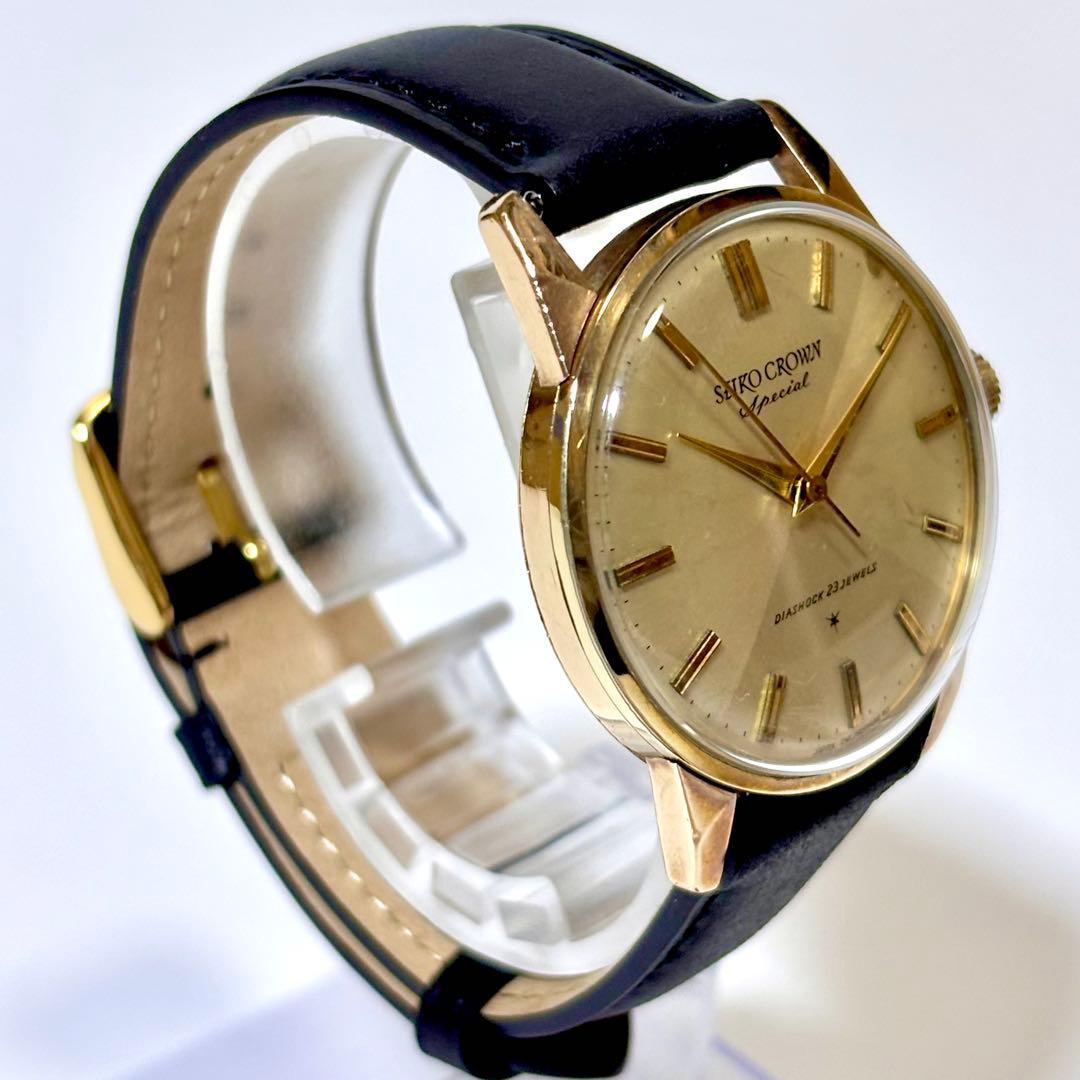 稼働 SEIKO クラウンスペシャル 新品ベルト ヴィンテージウォッチ 23石.