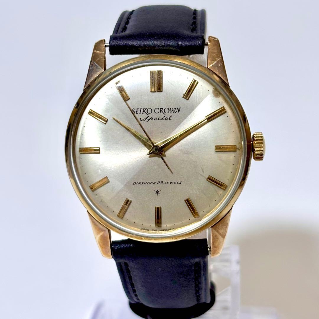 稼働 SEIKO クラウンスペシャル 新品ベルト ヴィンテージウォッチ 23石.