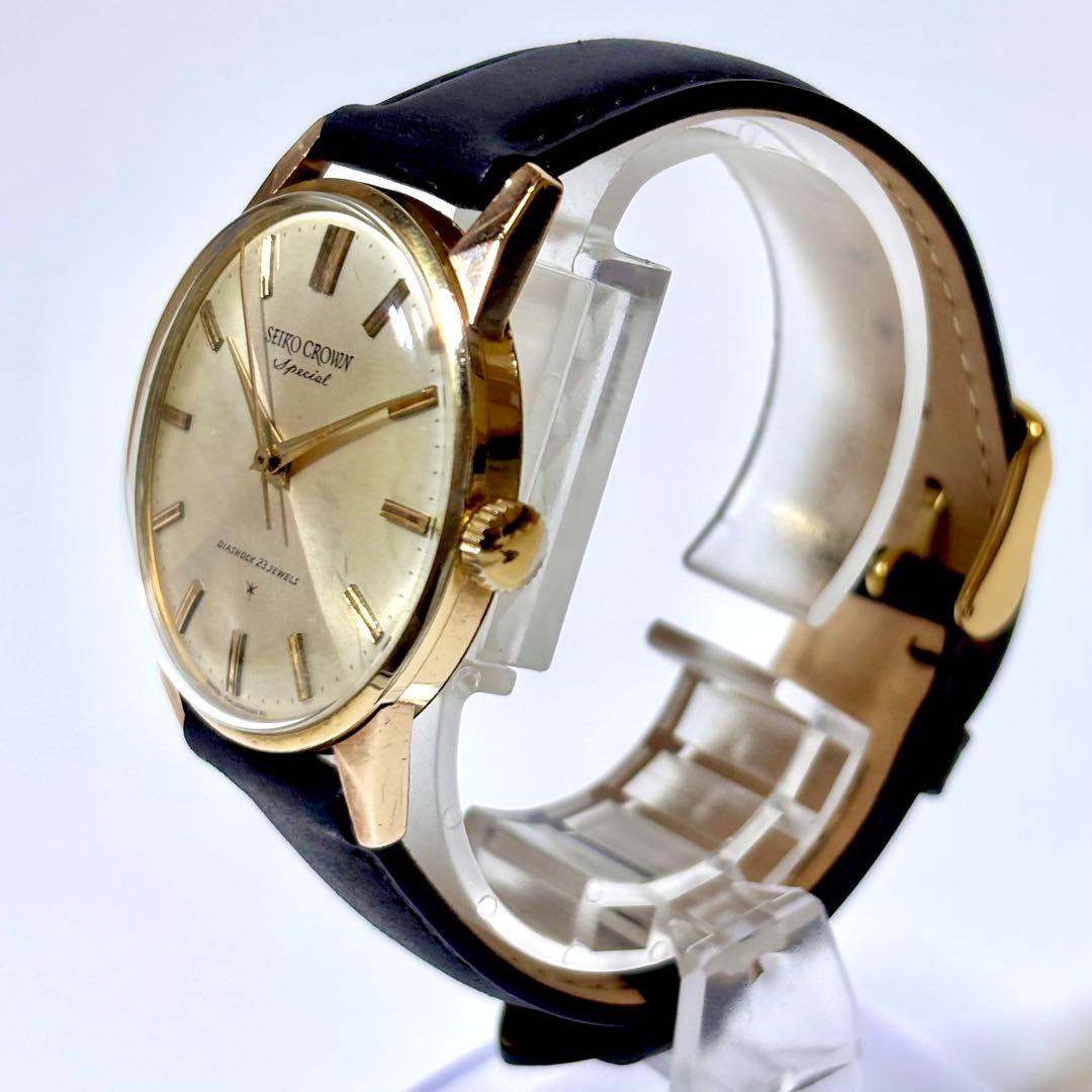 稼働 SEIKO クラウンスペシャル 新品ベルト ヴィンテージウォッチ 23石.