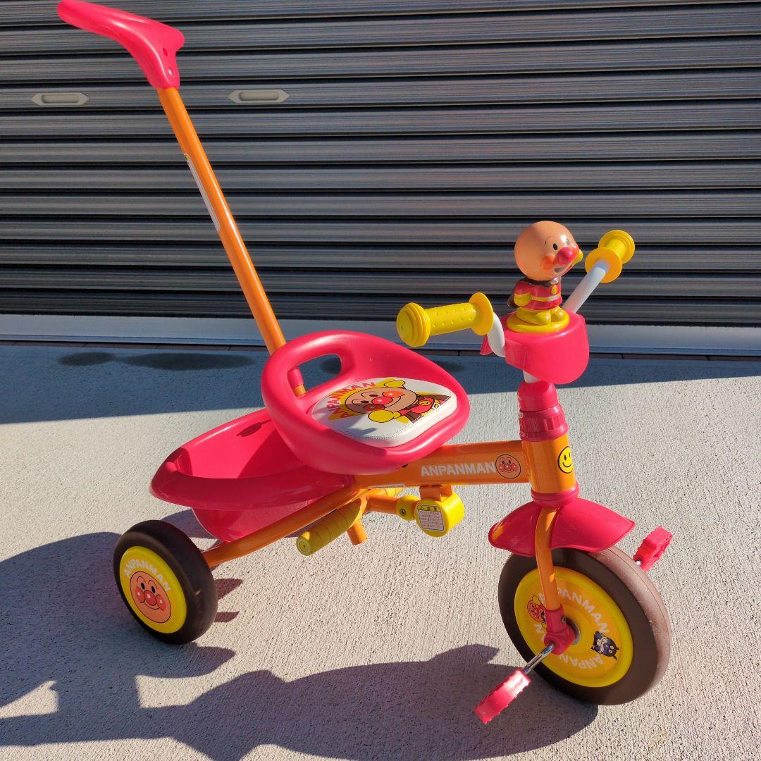美品】それいけ！アンパンマン ME 三輪車 押し棒付き - メルカリ