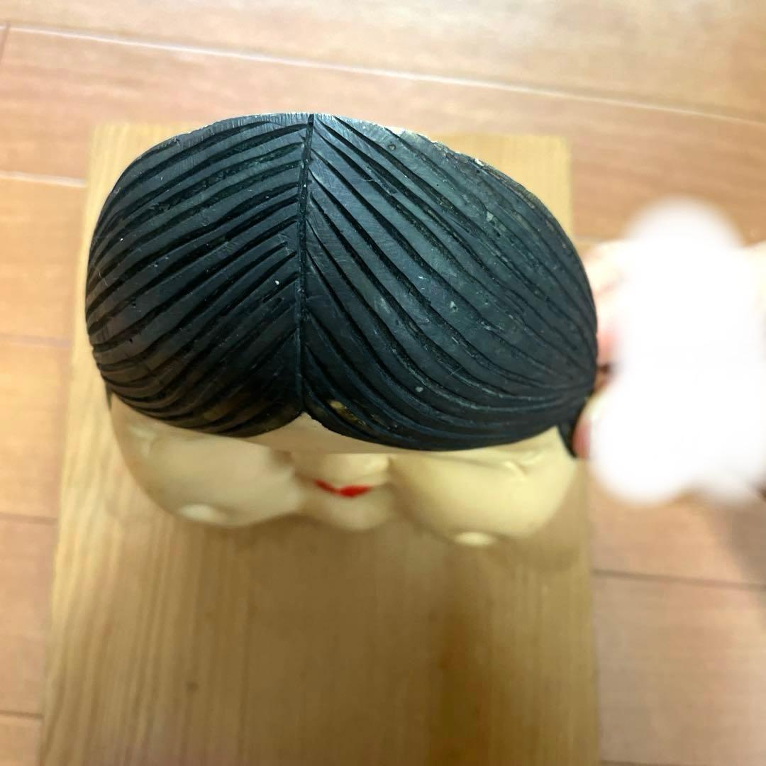 骨董 裏春画 置物 彫刻 おたふく おかめ 裏絵 縁起物 お多福 お面1-7
