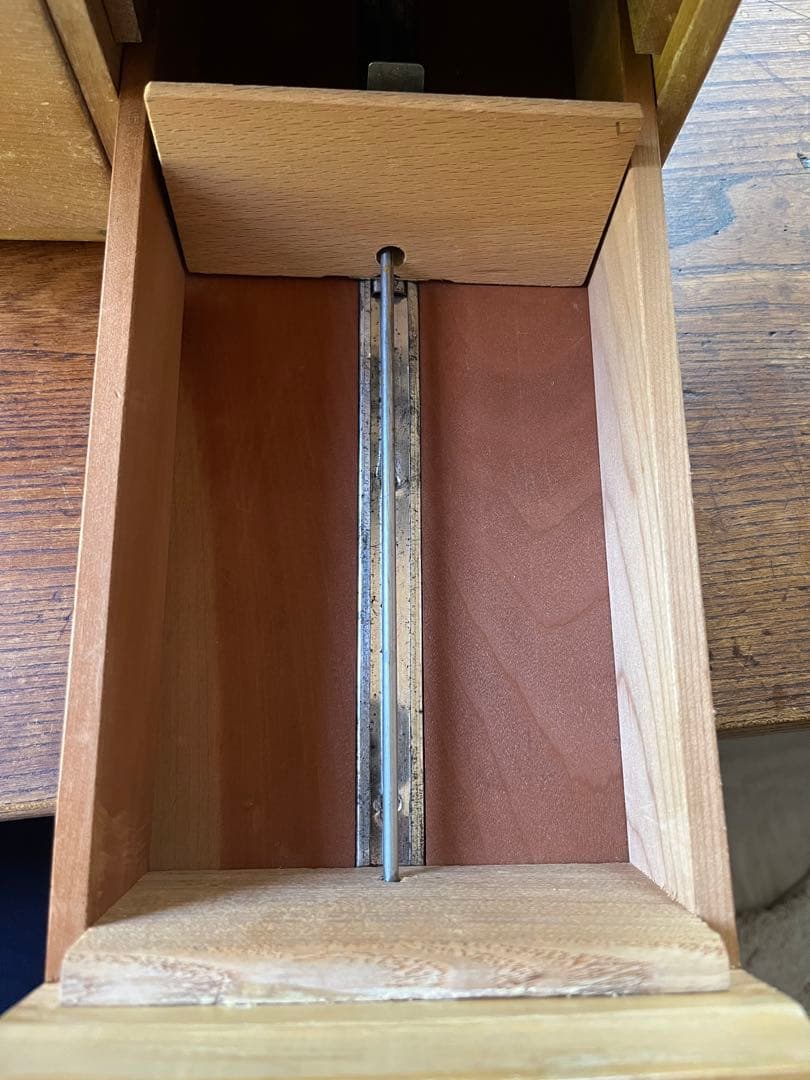 ヴィンテージ 図書館 カード棚 木製引き出し ドロワー 4段