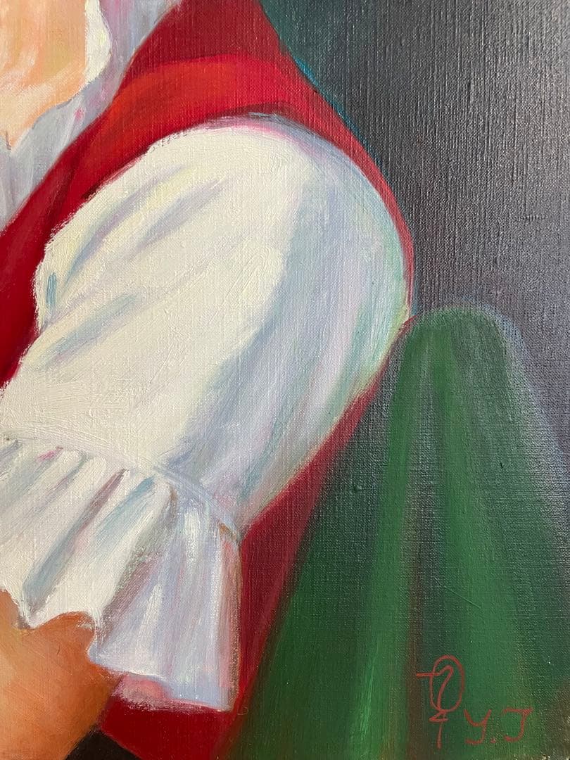 鶴村義美 1979 潤 F6 油絵 女性 絵画 日本人