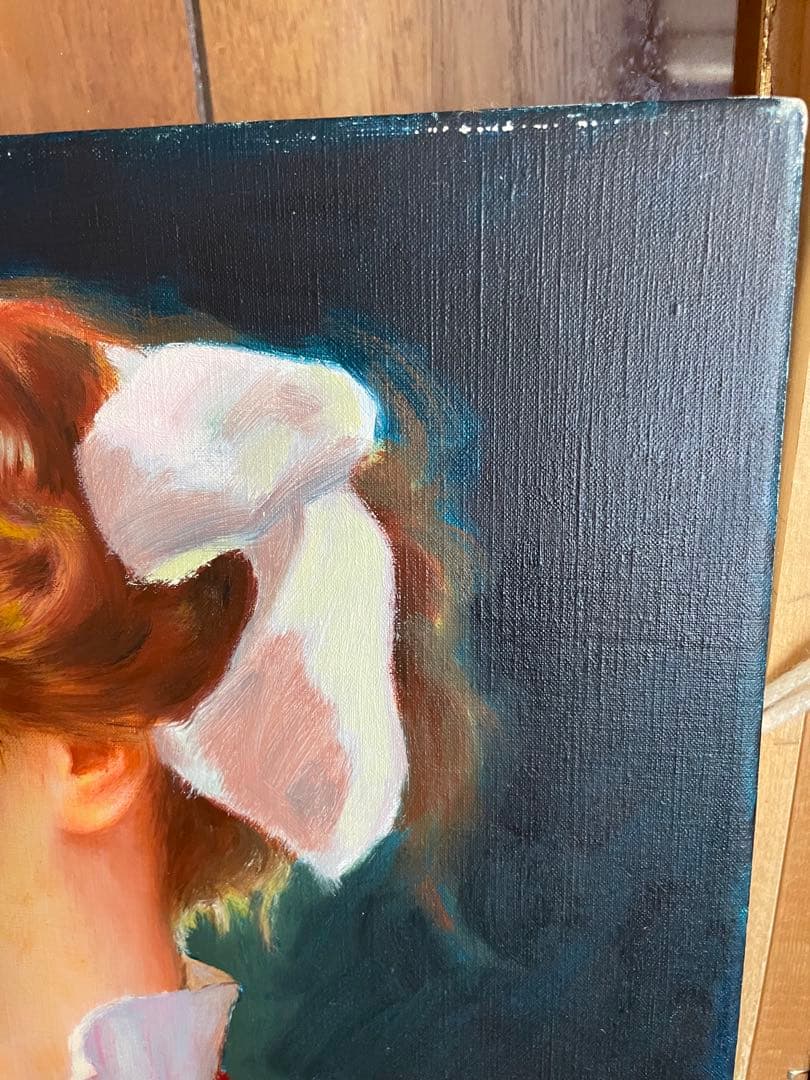 鶴村義美 1979 潤 F6 油絵 女性 絵画 日本人