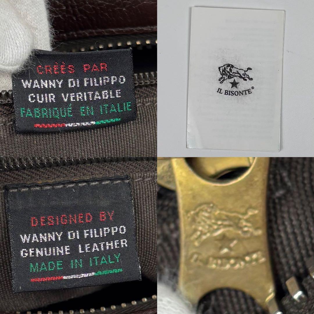 廃盤　IL BISONTE ショルダーバッグ　レザー　ロゴ型押し　 本革