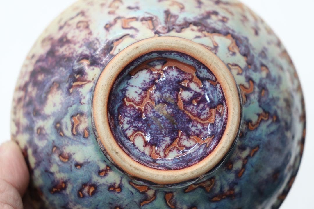 中国　窯変紅釉　お碗　送料込み1008