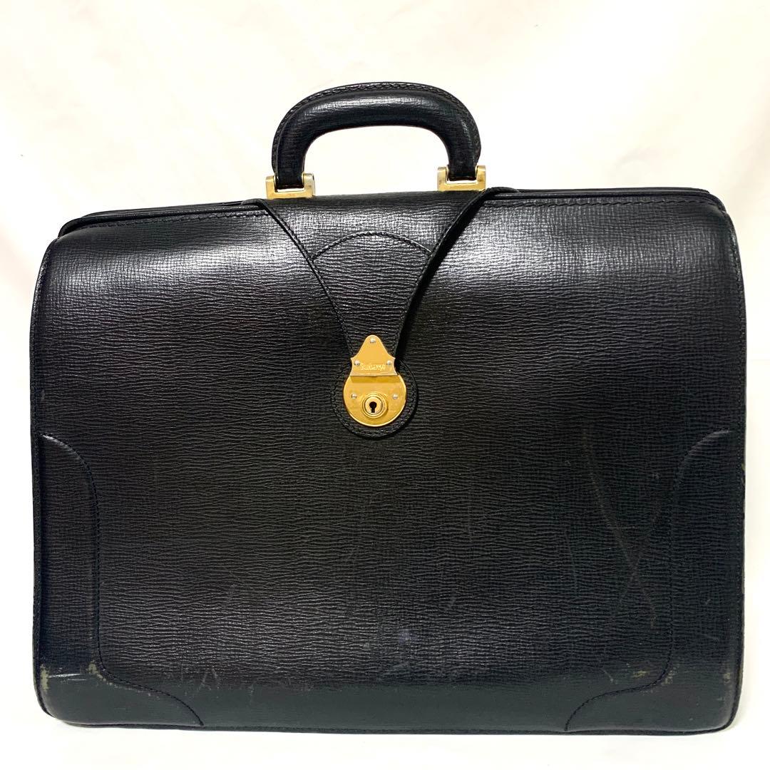 良品✨ バーバリーズ ロンドン　オールレザー　ダレスバッグ　ビジネス　ブラック