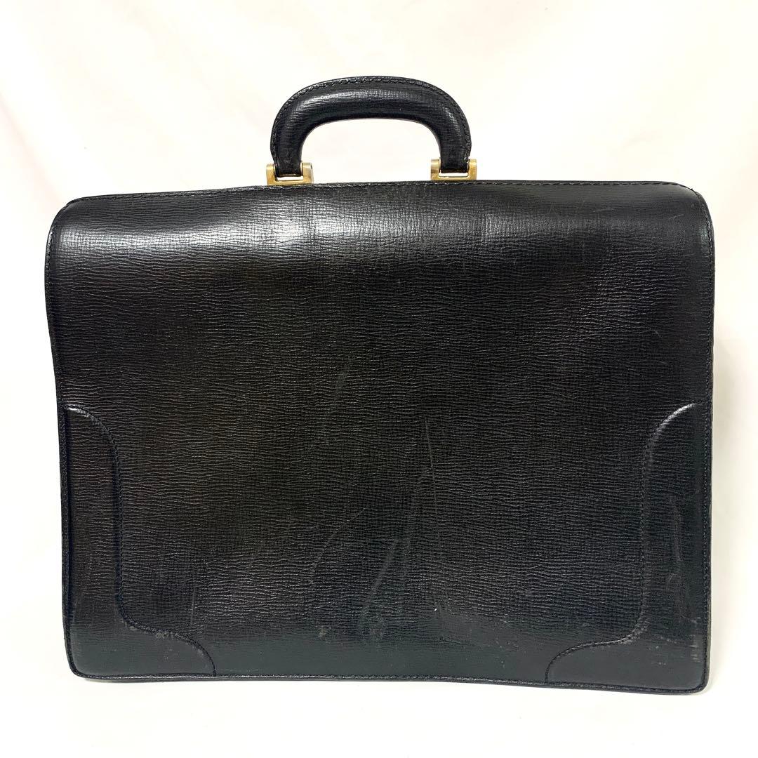 良品✨ バーバリーズ ロンドン　オールレザー　ダレスバッグ　ビジネス　ブラック