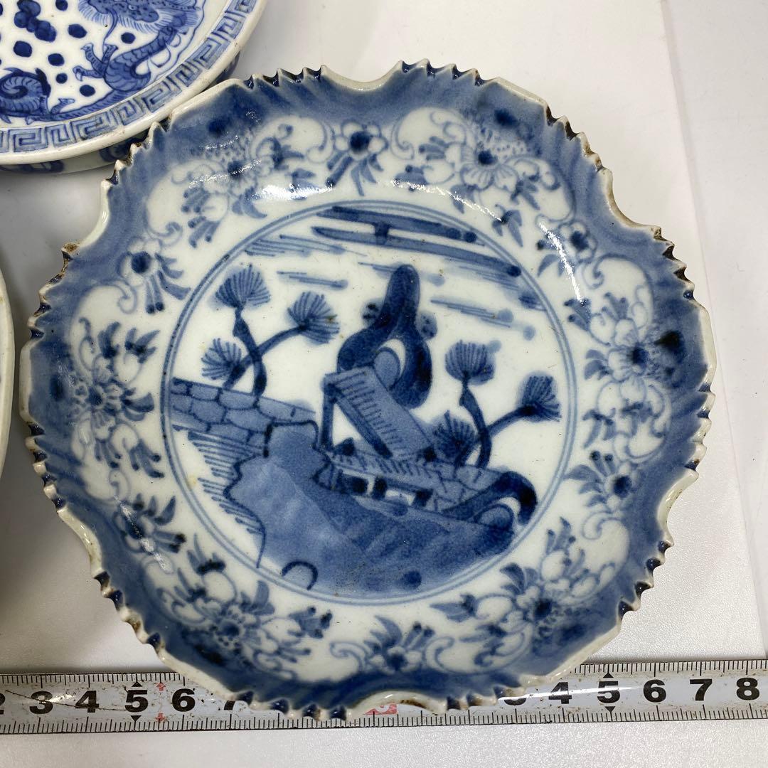 古伊万里　江戸中後期　染付皿6枚　タトヒサ　東さ7-0204①