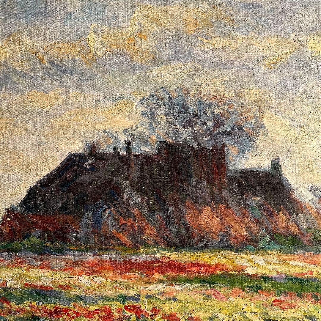 ★特大秀作★ 手書き油絵 クロード・モネ サッセンハイムのチューリップ畑 油彩画