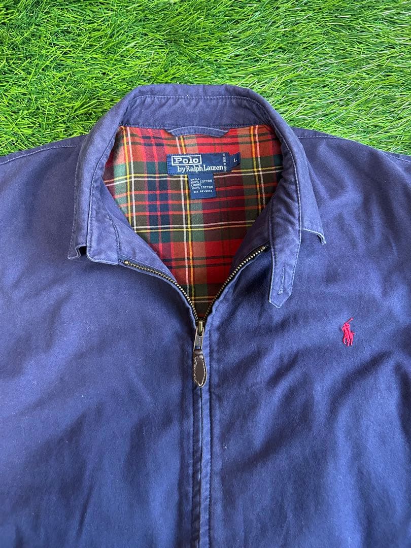 90s Polo Ralph Lauren ネイビー ジップアップジャケット L