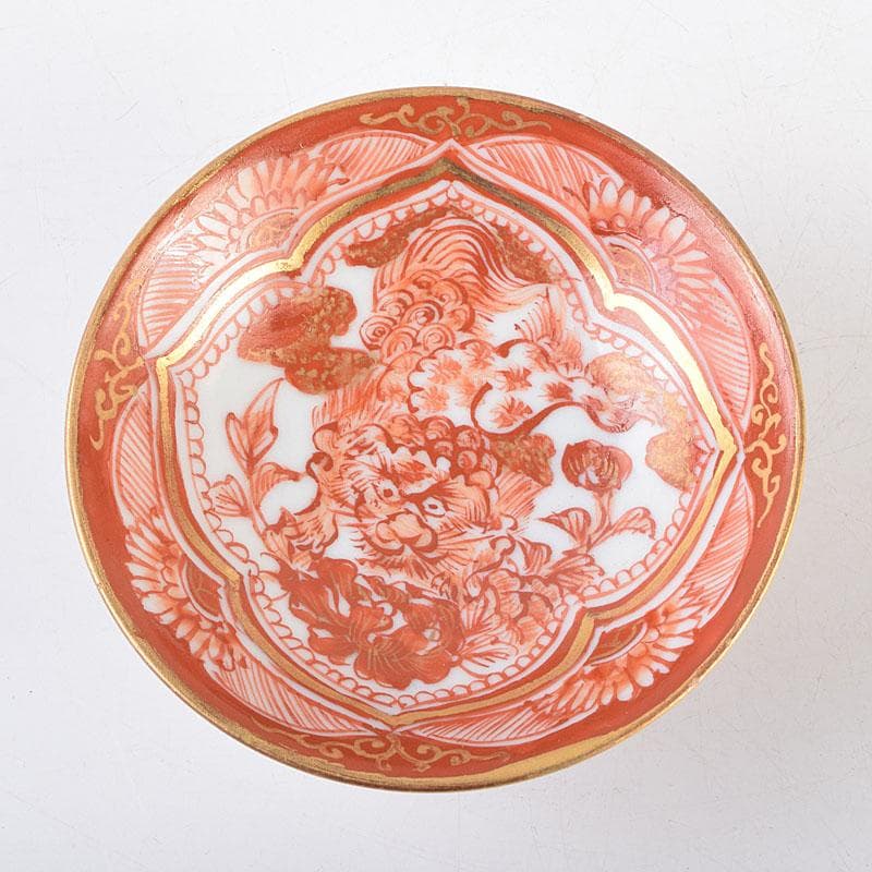 九谷焼 九谷八郎手 赤絵 神獣文 盃 ぐい呑 時代箱 M R9174 - メルカリ