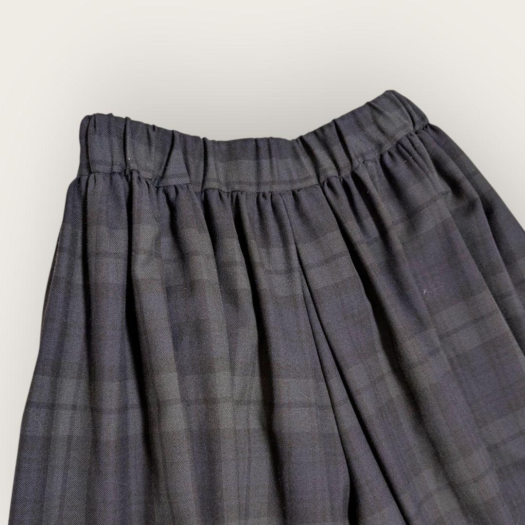 トラディショナルウェザーウェア　ギャザードボリュームキュロットパンツ　チェック