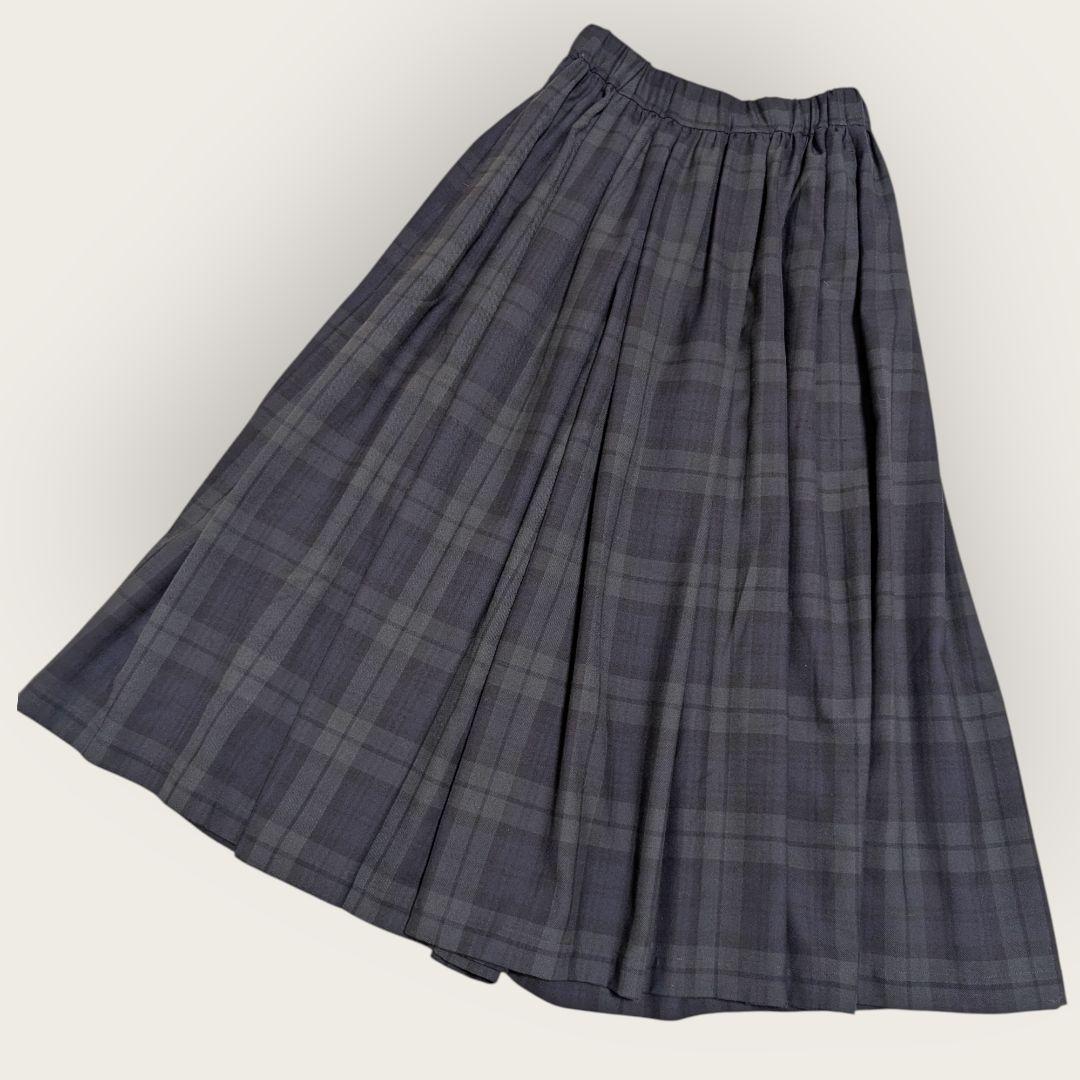 トラディショナルウェザーウェア　ギャザードボリュームキュロットパンツ　チェック