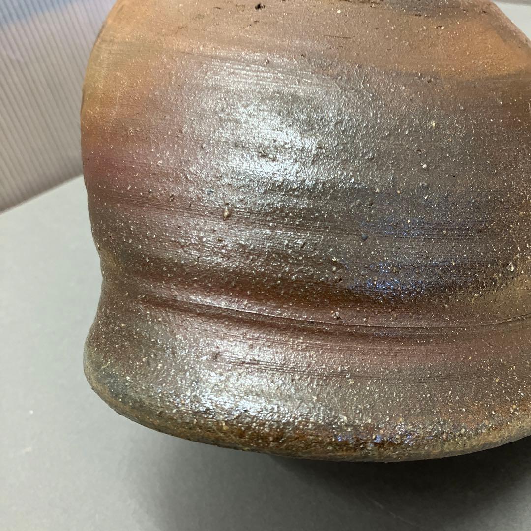 骨董品　茶道具　古常滑焼￼菓子鉢　時代箱　背景キズ　S203HI