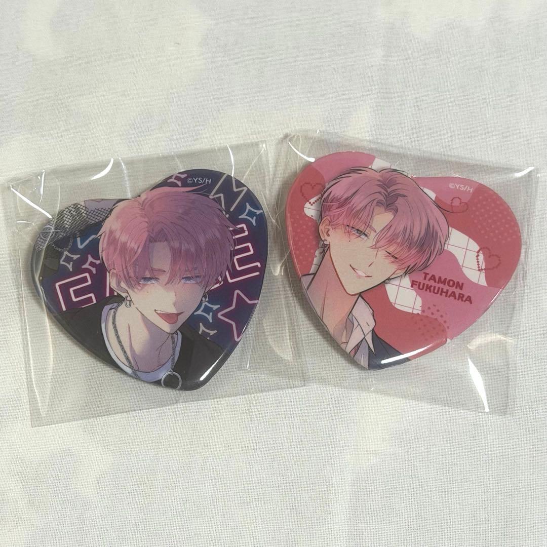 多聞くん今どっち⁉︎ コラボカフェ ハート缶バッジ 福原多聞 - メルカリ