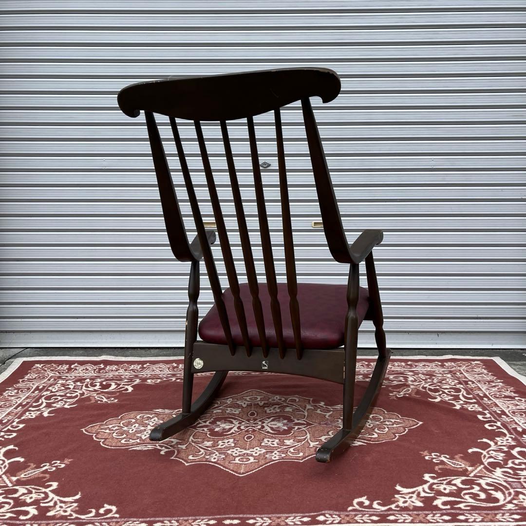 古家具ビンテージ品◾️鳥取家具 木製フレーム ロッキングチェア