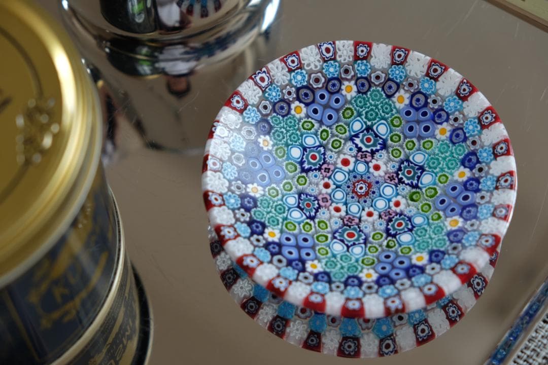 ベネチアンガラス ミルフィオリ プレート ムリーネ 江波冨士