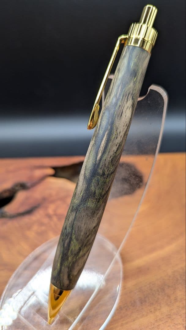 568 極上　黒柿　孔雀杢　木軸シャーペン　ボールペン