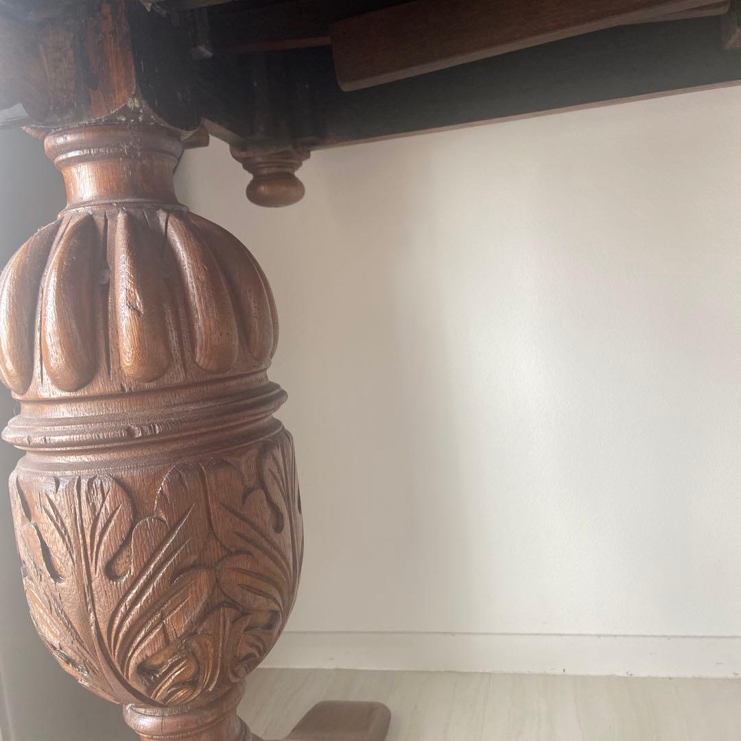 英国　アンティーク オーク　伸長式ダイニングテーブル ドローリーフテーブル