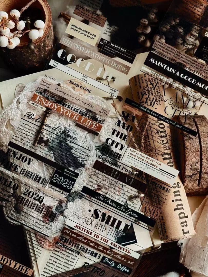 霖蓝汐原创手账《赫尔本副刊》海外マスキングテープ　マステ 【2651】