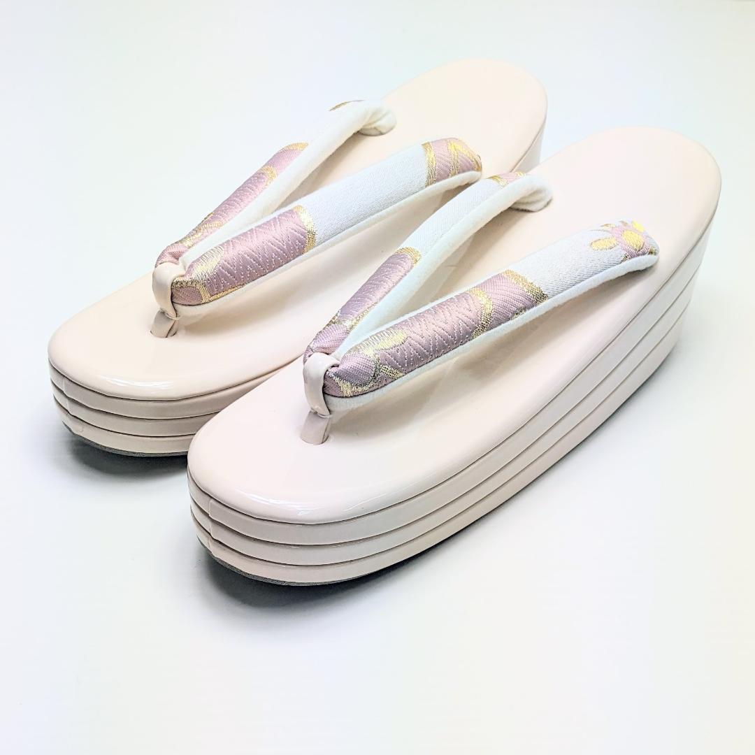 和装 草履 バッグ セット 帯地 ベージュ ピンク フリーサイズ u94-2