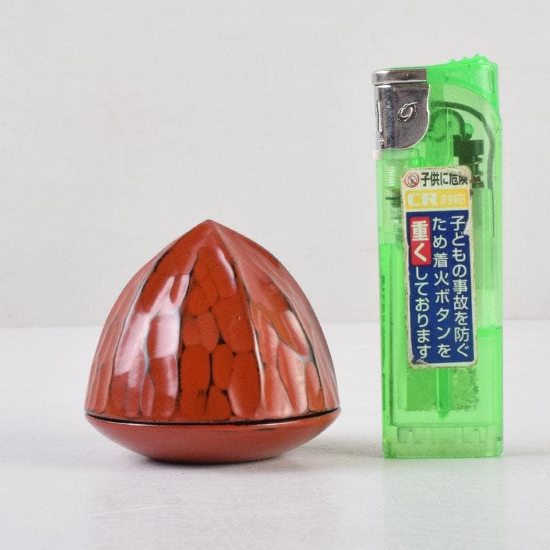 茶道具 源陵香作 根來塗 鬼灯香合 共箱 V 9200