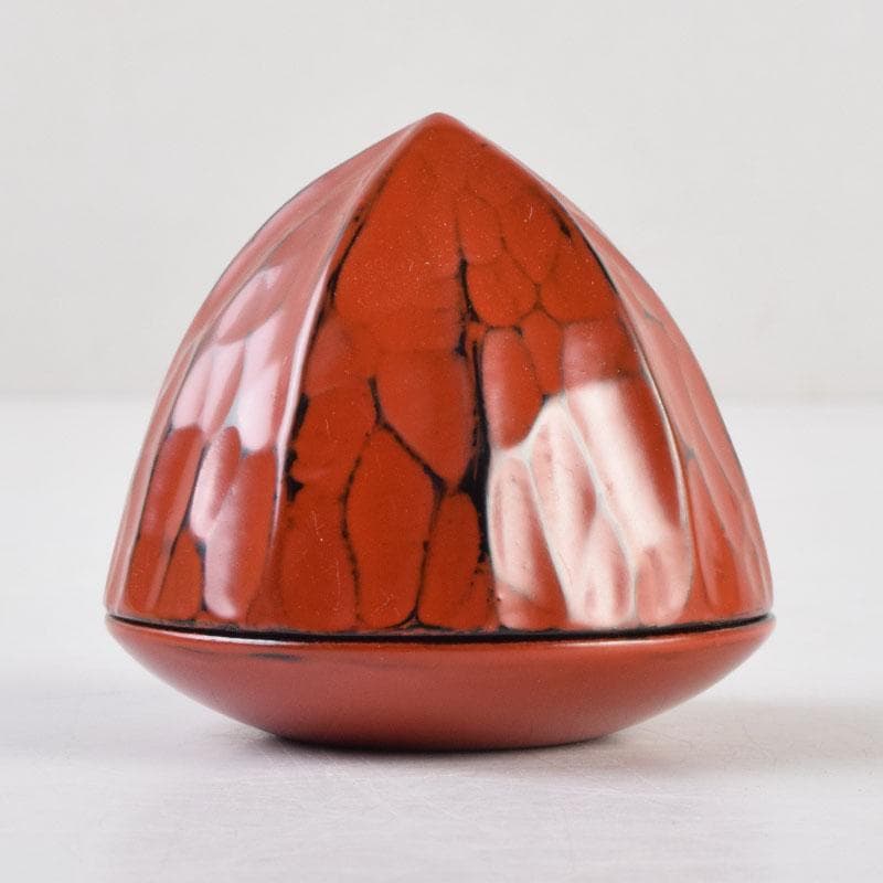 茶道具 源陵香作 根來塗 鬼灯香合 共箱 V 9200