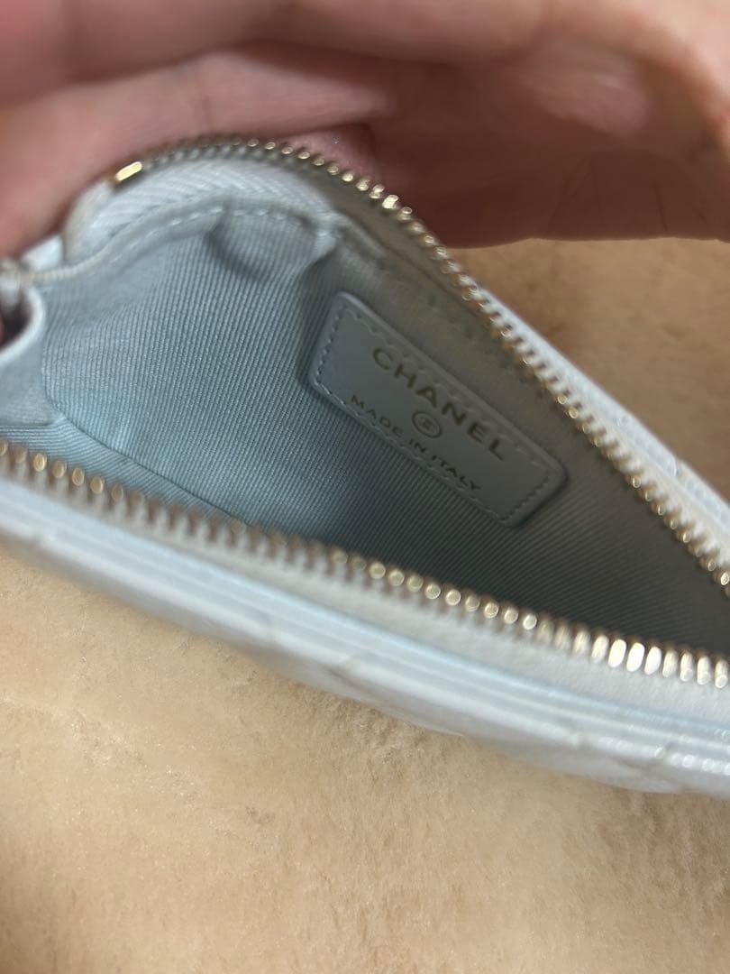 s*a様 シャネル フラグメントケース マトラッセ　カードケース ブルー　水色