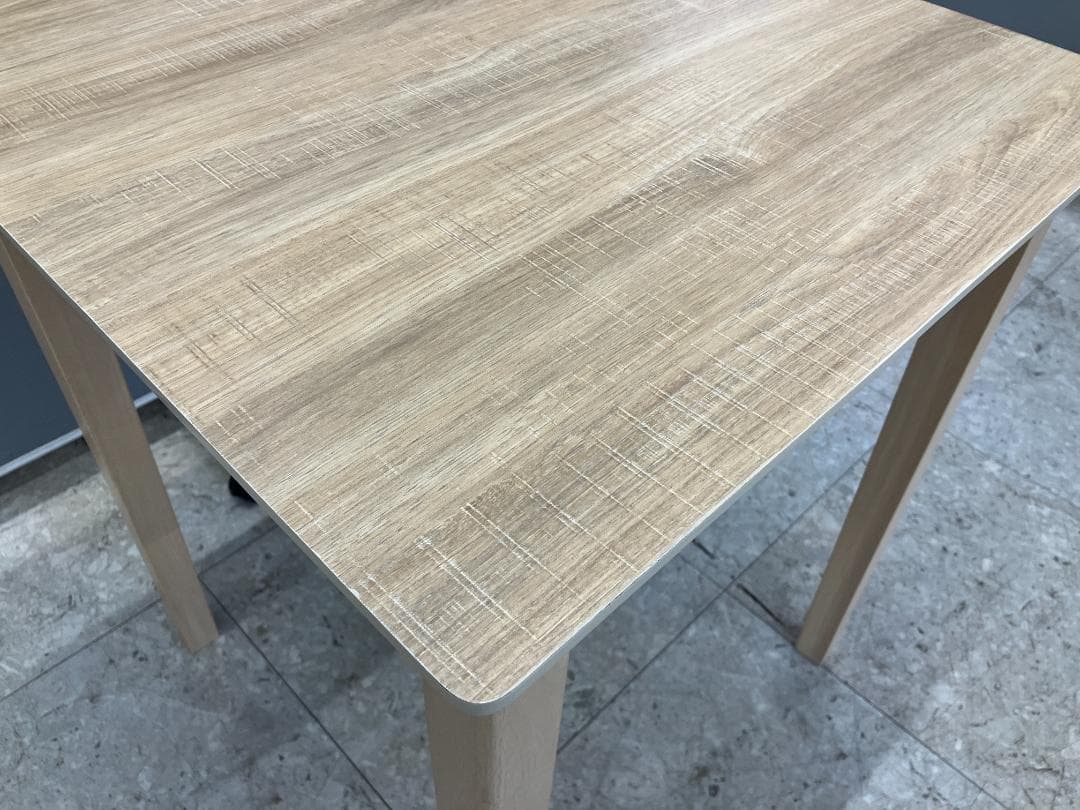 ダイニングテーブルセット イス×2 天然木 ベージュ