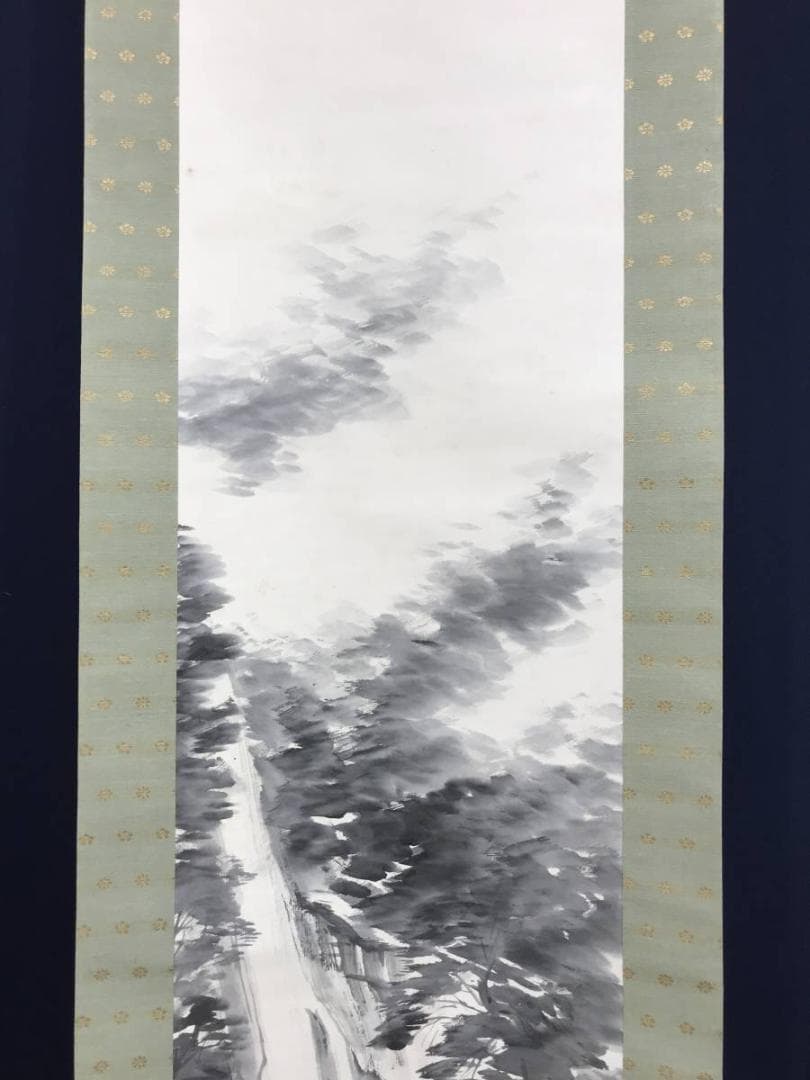 真作/児玉希望/瀑布図/山水図/滝山水図/掛軸/名家伝来/AE-6