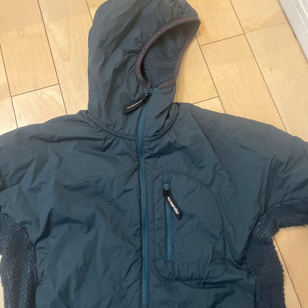and wander alpha direct f/z hoodie グリーン