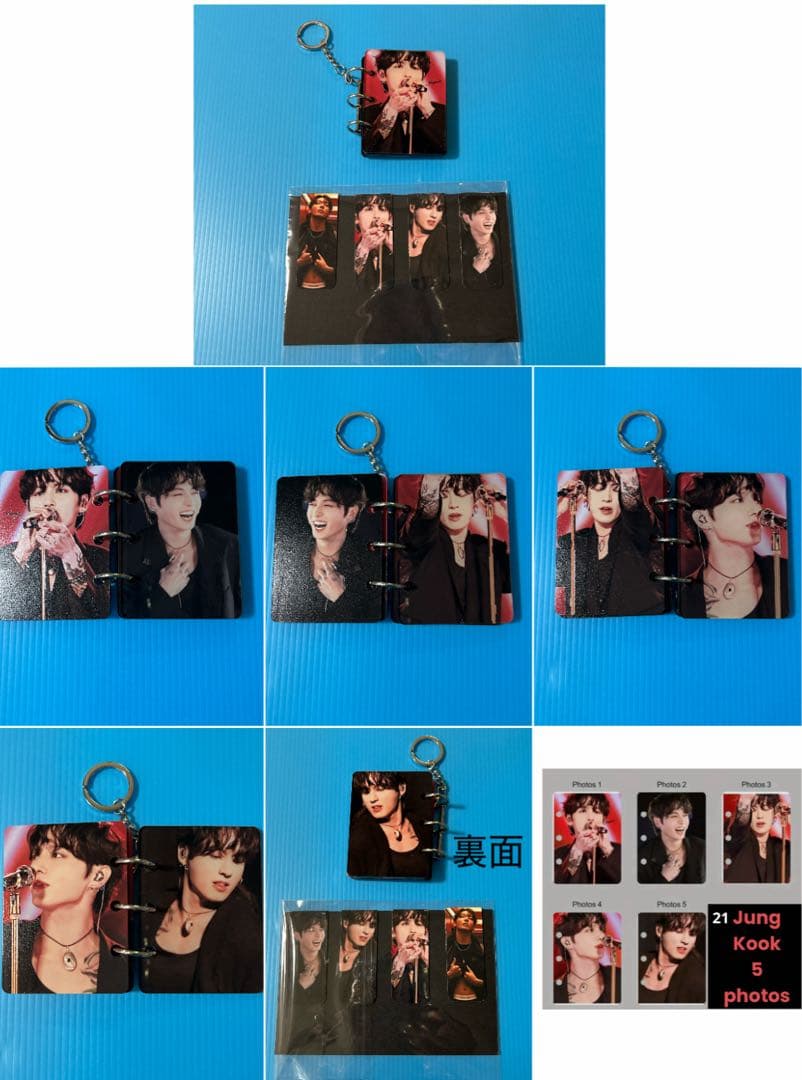 BTS Jungkook 両面ホログラムフォトカード・ロングステッカー