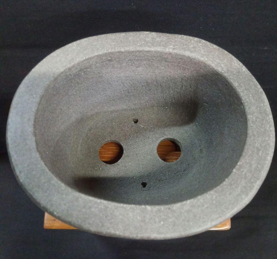 026.【陶翠窯】 エン付小判3号盆栽鉢/植木鉢