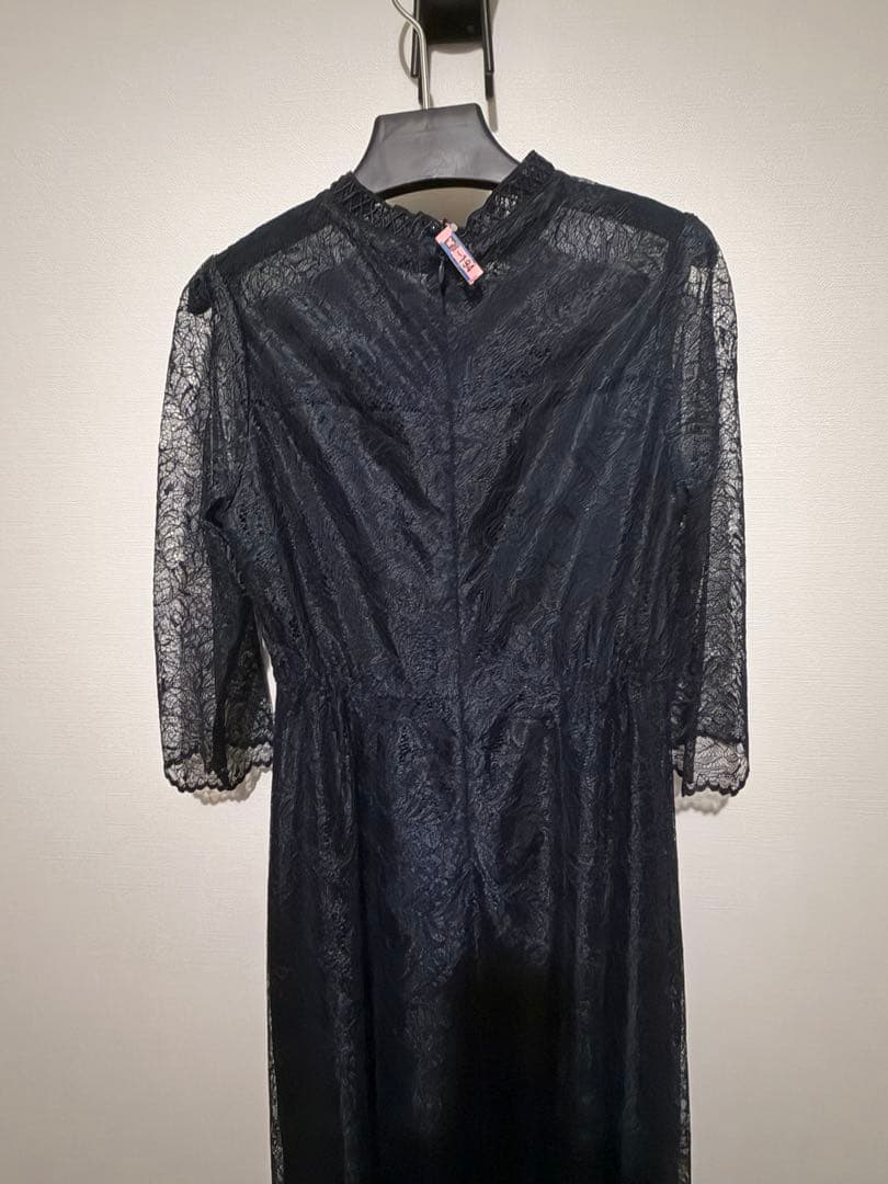 フォルムフォルマ マザードレスform forma リーフレースロング紺　９号