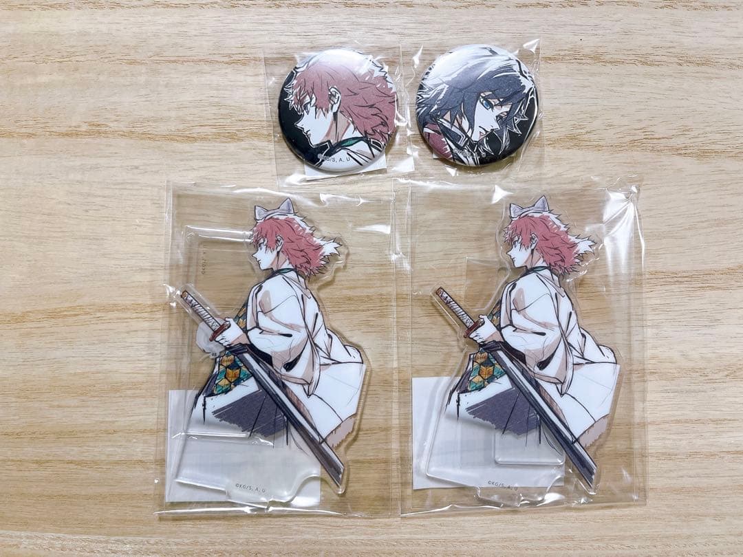 鬼滅の刃 webくじ 錆兎 冨岡義勇 アクスタ 缶バッジ ufotable アクリル