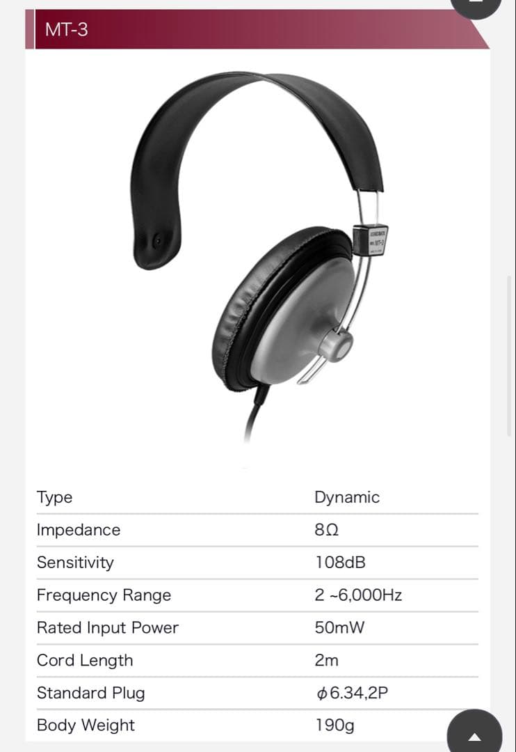 MT-3】アシダ音響 スタジオモニター向け モノラルヘッドホン（片耳）日本製