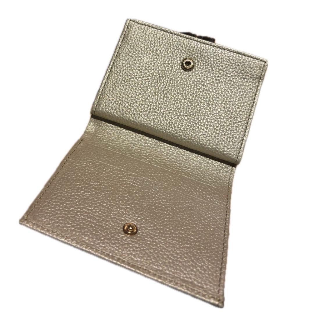 新品】皇居 財布 二つ折り がま口 シャンパンゴールド菊の御紋入 皇居