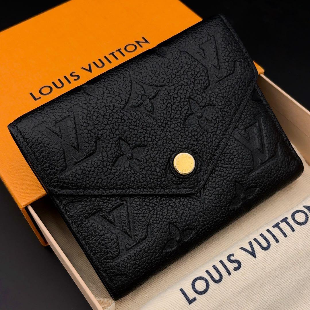 特上美品☆ルイヴィトン アンプラント ヴィクトリーヌ 黒 三つ折り財布